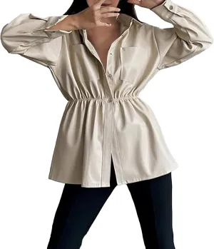 Women Leather Jacket Stand-Up Collar Zipper Stitching Solid Color Jacket Faux Leather Jacket Women Faux Leather