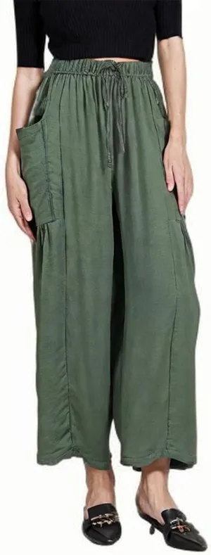 Women Linen Baggy Harem Pants Summer Drawstring Casual Beach Pant 2025 Vacation Wide Leg Lounge Trousers with Pockets