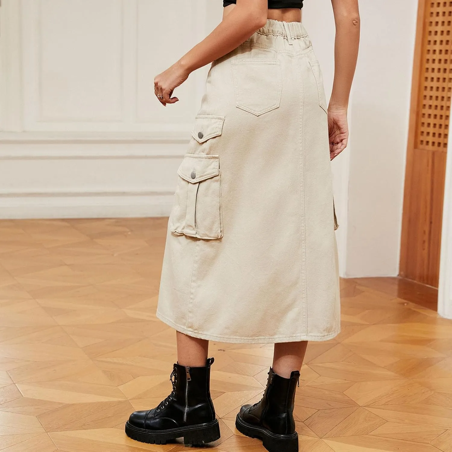 Women Mid Length Skirt Holiday Party Casual Denim Half Skirts Skirt and Top Set for Women Work