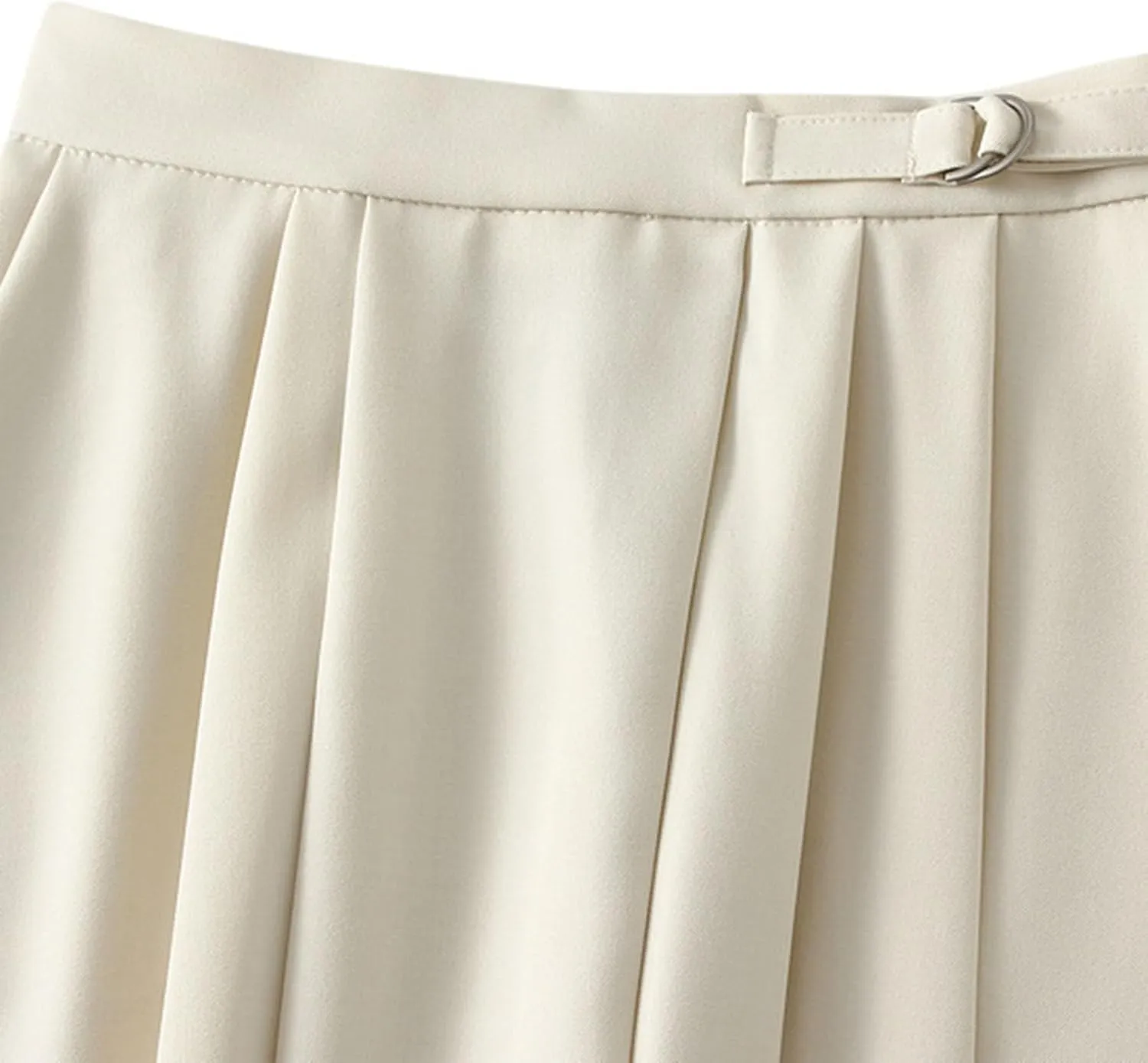 Women Mid Length Suit Skirt A Line High Waisted Pleated Skirt Daily Costume Half Suit Jean Skirts for Teen Girls