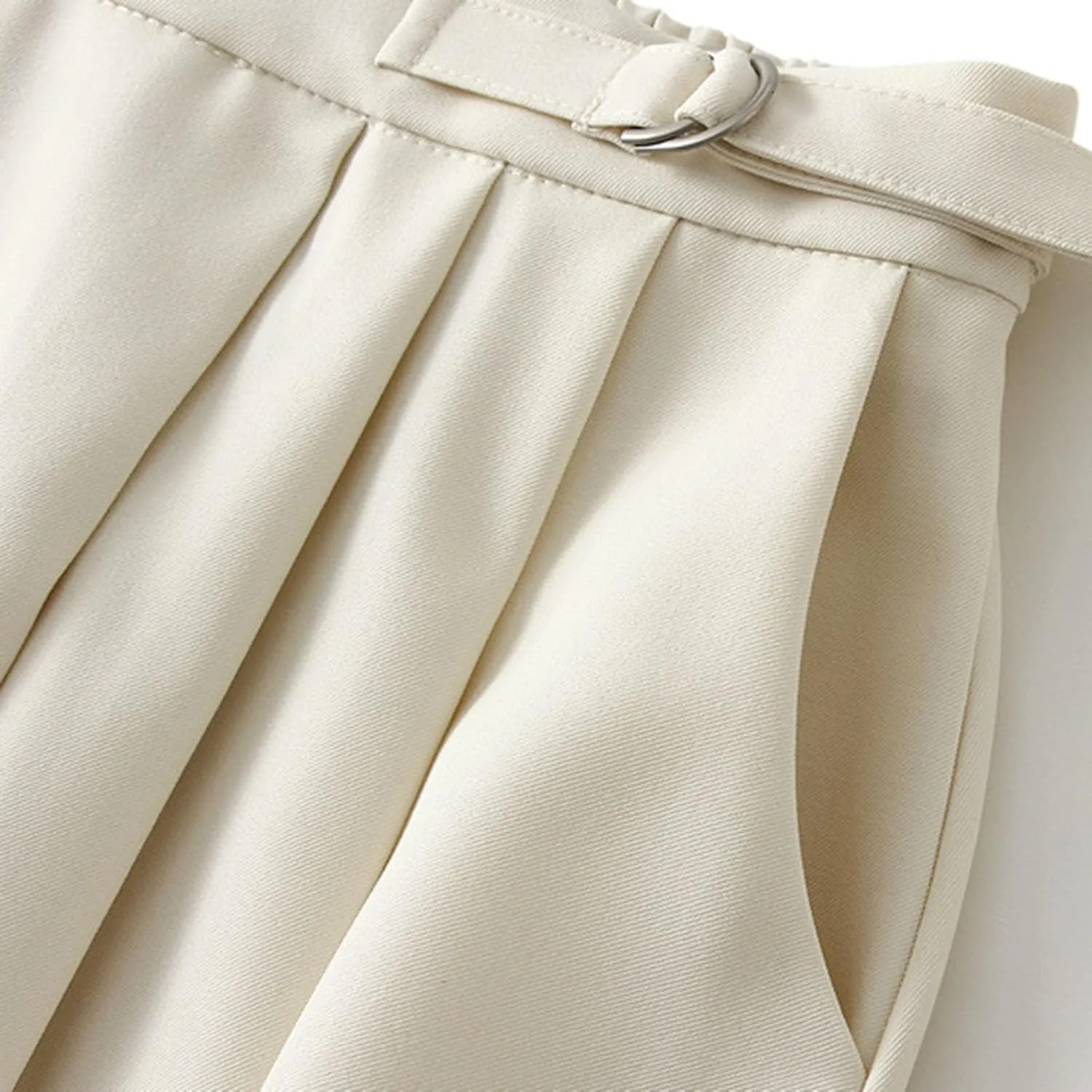 Women Mid Length Suit Skirt A Line High Waisted Pleated Skirt Daily Costume Half Suit Jean Skirts for Teen Girls