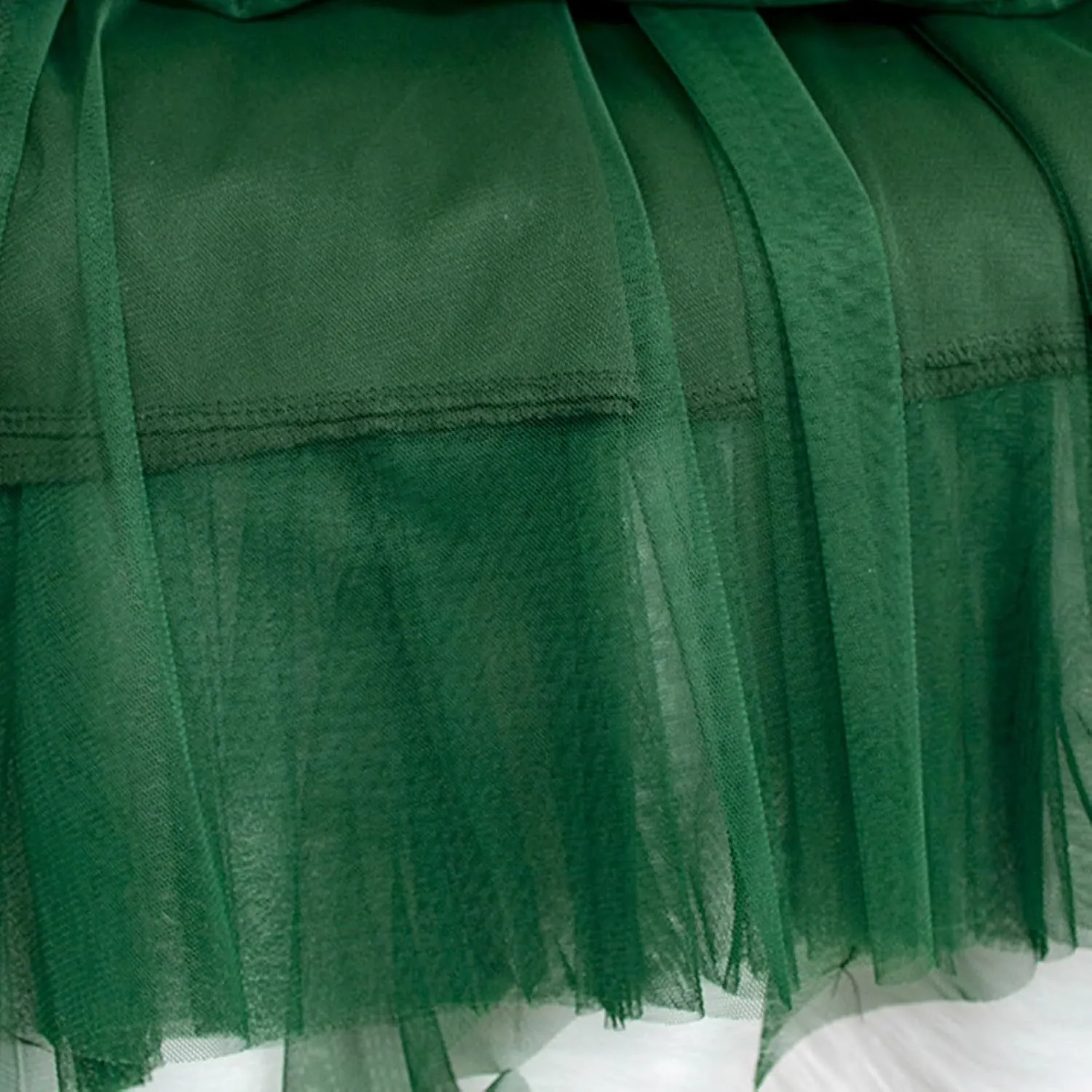 Women Ruffles Layered Mesh Tulle Skirts Ball Gown Puffy Elastic Flare Solid Long Skirt Cute Half Dress
