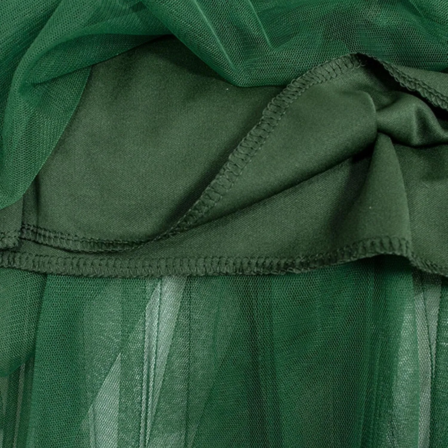 Women Ruffles Layered Mesh Tulle Skirts Ball Gown Puffy Elastic Flare Solid Long Skirt Cute Half Dress