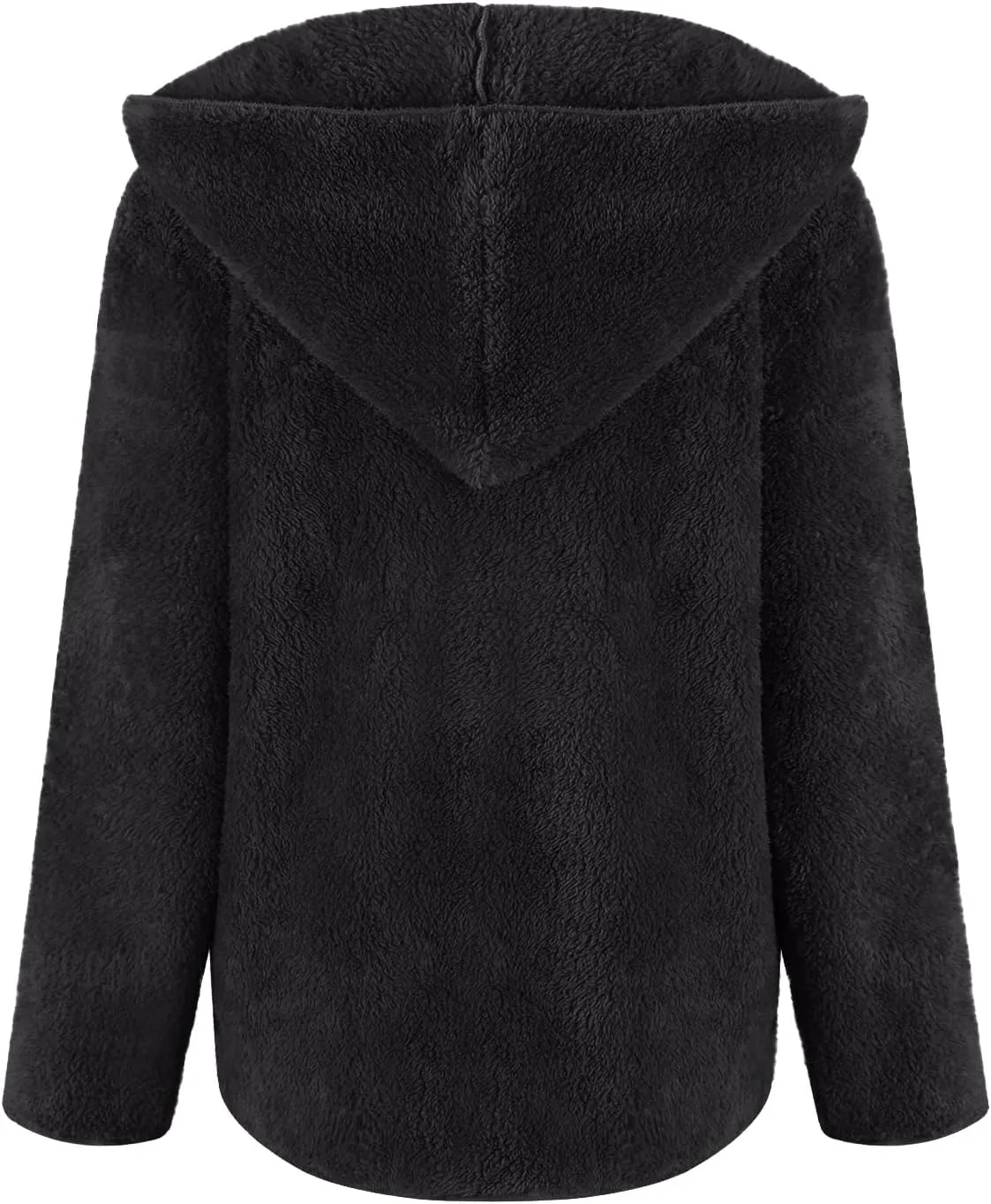 Women Sherpa Jacket Oversized Fleece Jacket Fall Teddy Bear Coat with Pockets Plus Size Open Front Hooded Cardigan
