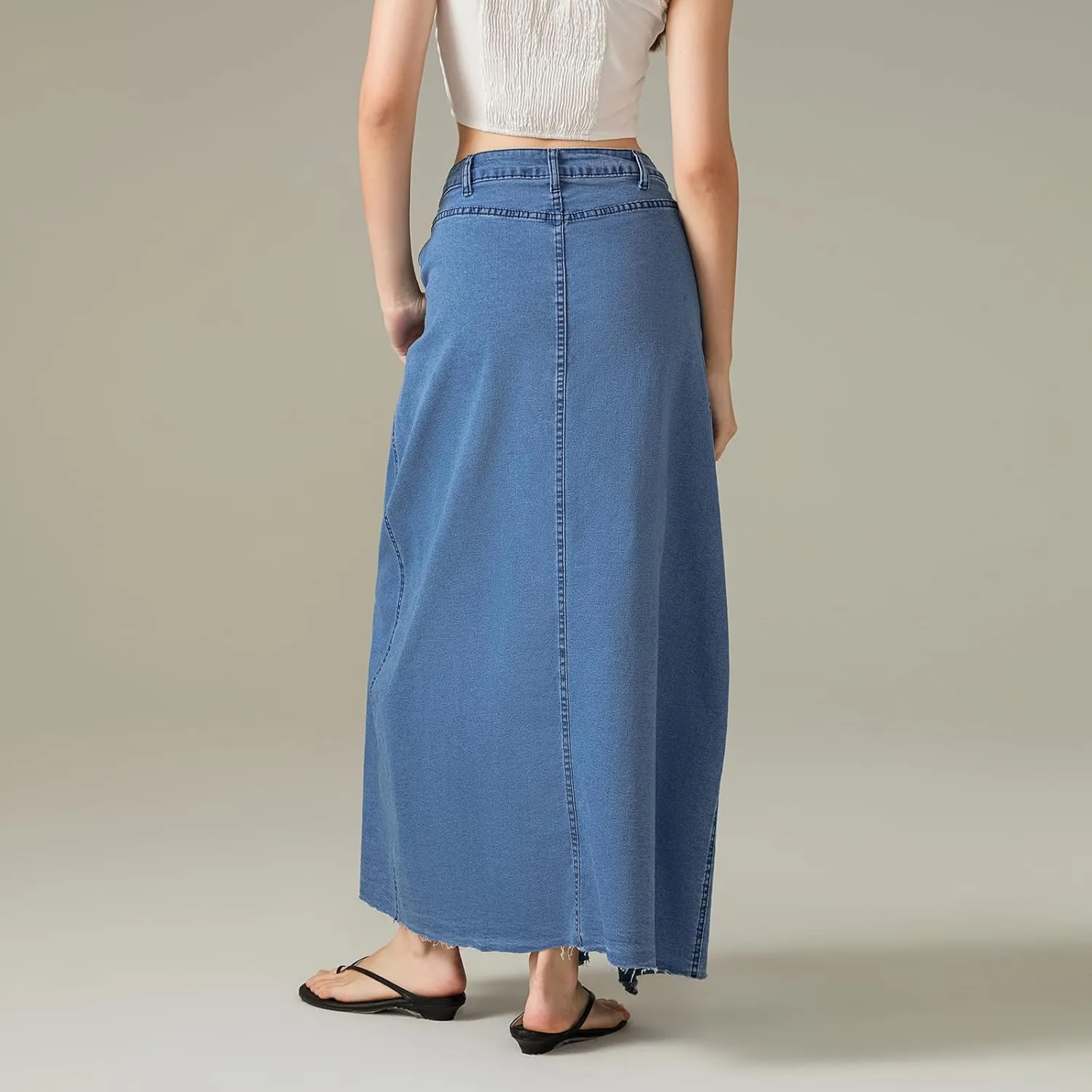 Women Slit Denim Maxi Skirt High Waist Split A-Line Pencil Long Jean Skirt Slim Fit Vintage Cargo Y2k Jean Skirt