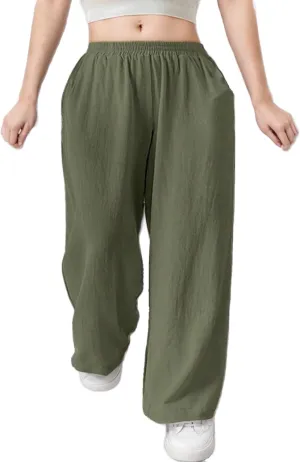 Women Wide Leg Linen Pants High Waisted Summer Cotton Linen Palazzo Pant Slacks Trousers Vacation Outfits with Pockets