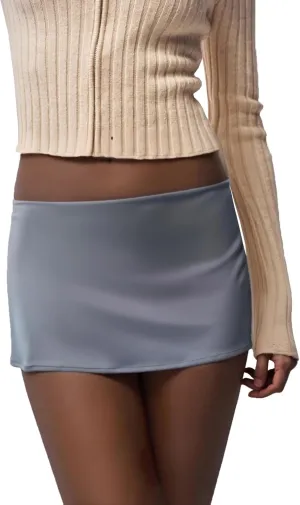 Women Y2k Low Waist Mini Skirts Stretch Ruched Bodycon Pencil A Line Short Skirt Sexy Micro Skort Going Out