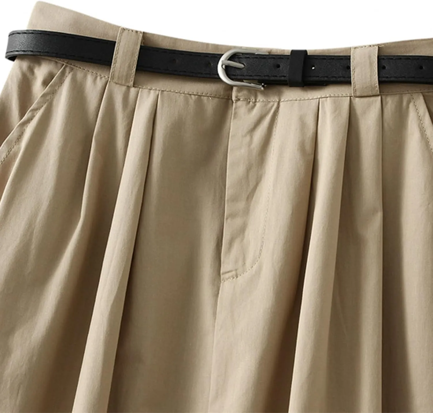 Women's A Line Flared Midi Skirt High Waisted Comfy Pleated Fashion 2025 Casual Skirt Slim Fit Lounge Cargo Skirt