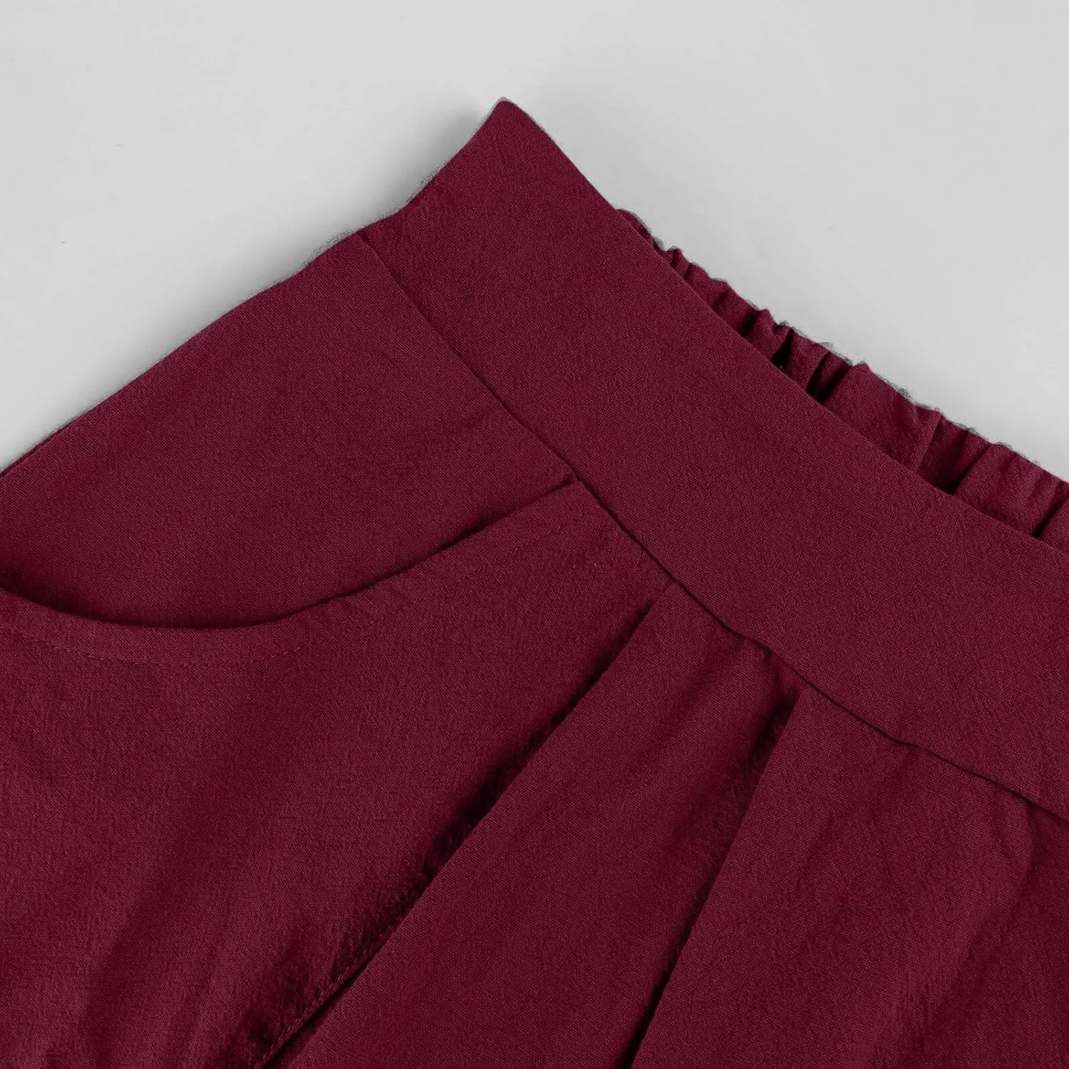 Womens A Line Midi Skirt Vintage Front Button Swing Skirt Summer Casual High Waisted Pleated Midi Skirt with Pockets