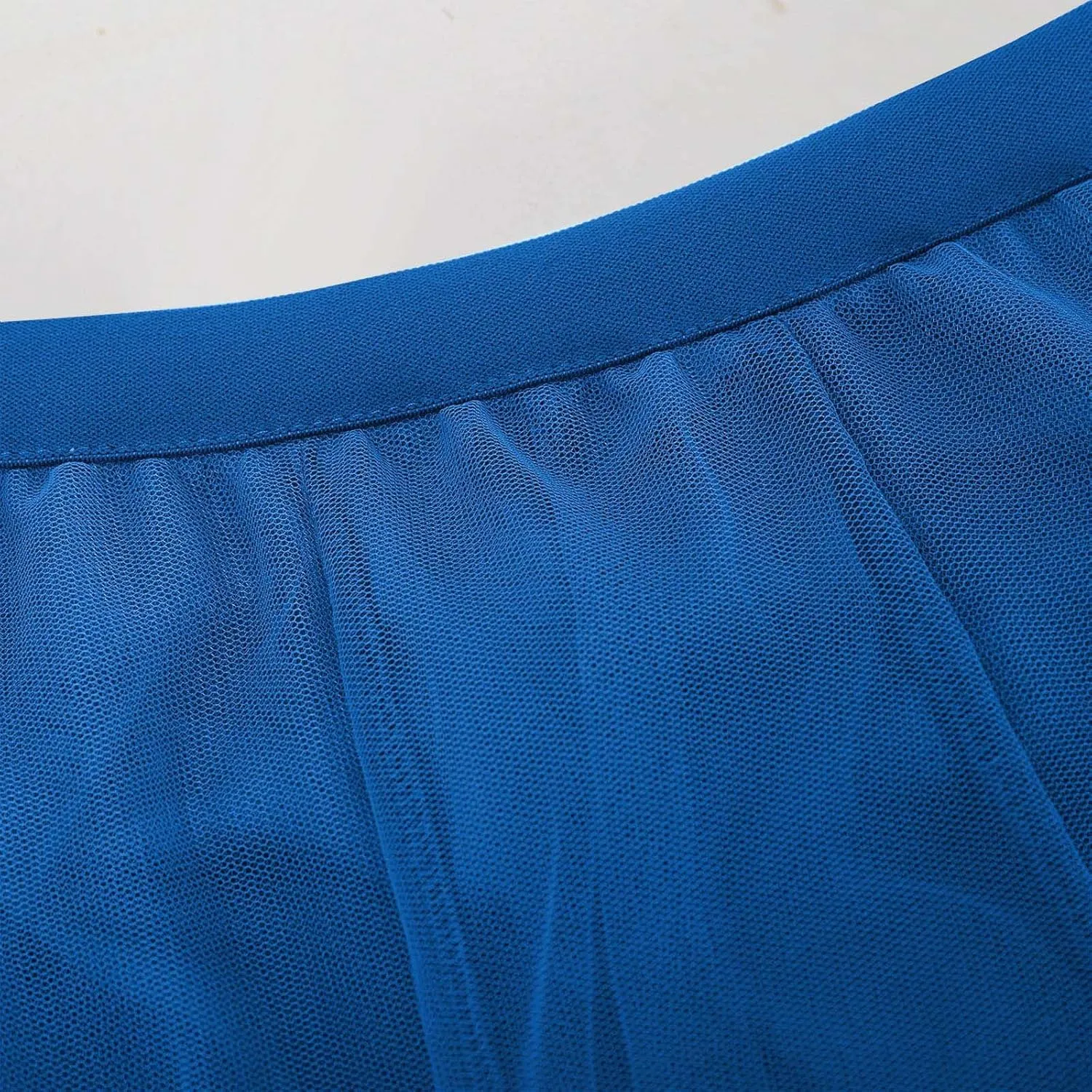 Women's A Line Tulle Midi Skirt Tutu Tiered Petticoat Skirts Tea-Length Elastic Waist Tutu Skirt Mesh Flowy Dress
