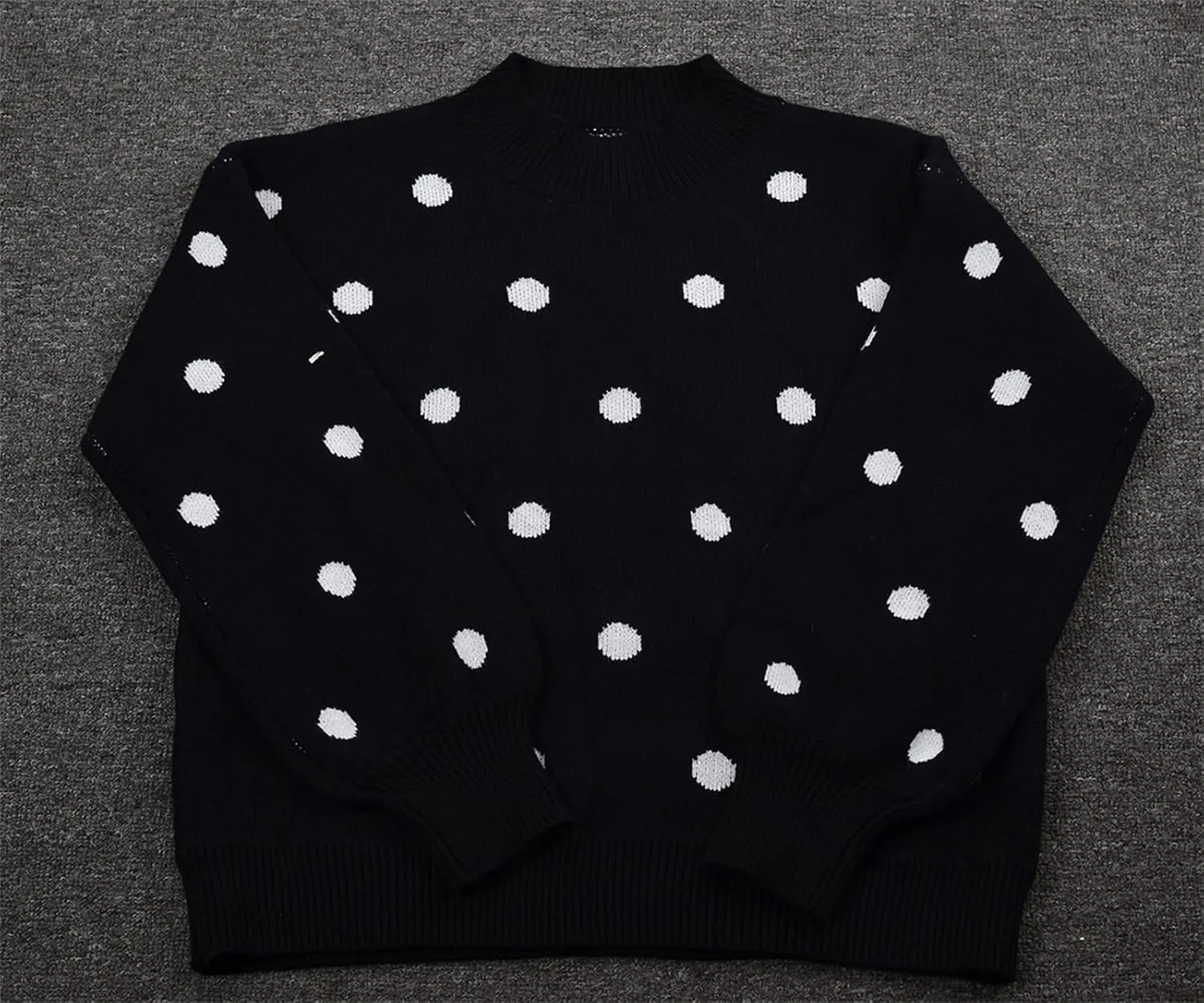 Womens Autumn Winter Sweaters Warm Comfortable Pullovers Casual Fashion Cardigans Ladies Polka Dot Knit Sweater