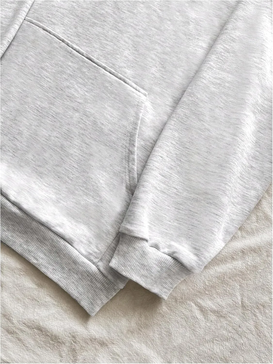 Women's Bowknot Embroidered Oversized Hoodies Long Sleeve Drop Shoulder Hooded Sweatshirts