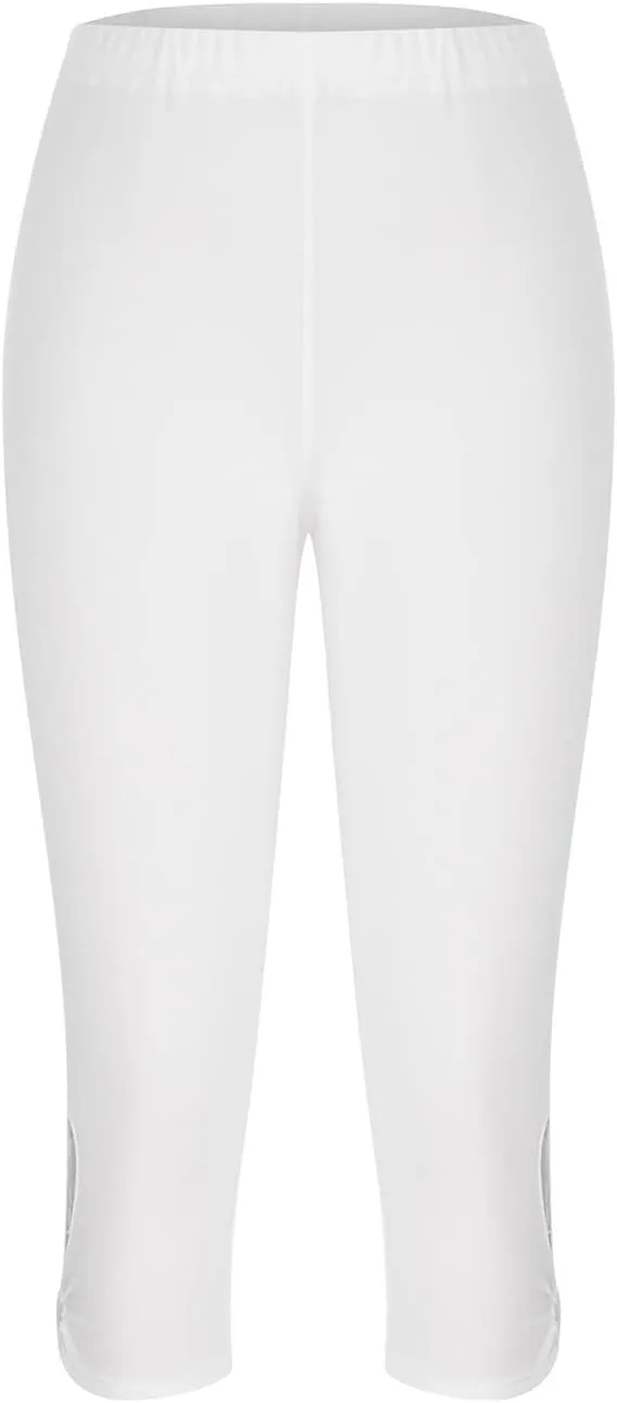 Womens Capris for Summer Dressy Cropped High Waist Yoga Pants Comfy Stretchy Leggings Workout Casual 2025 Trousers