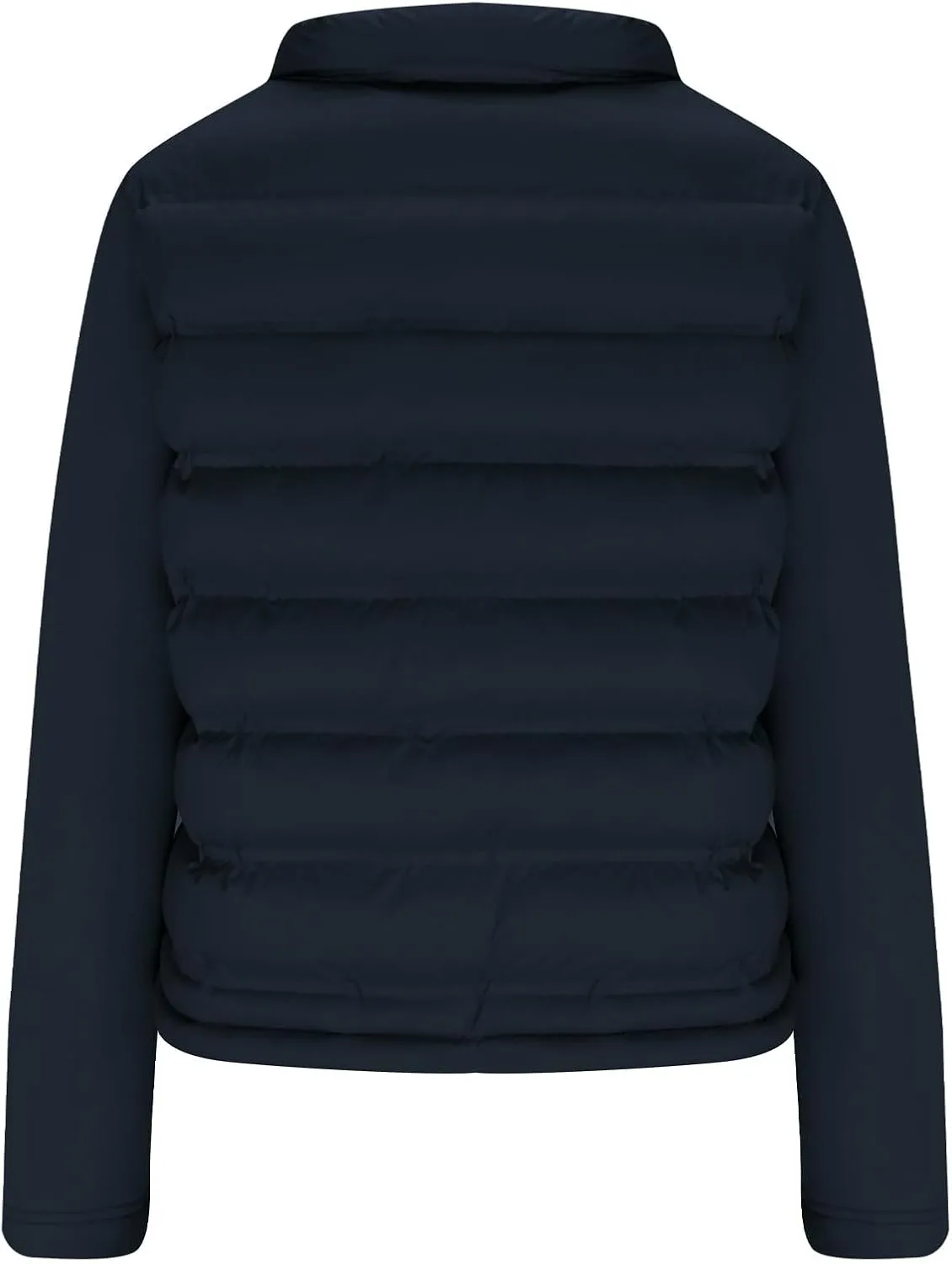 Womens Casual Winter Coats Zip Up Patchwork Cotton Jacket Solid Color Quilted Padded Wadded Puffer Jackets