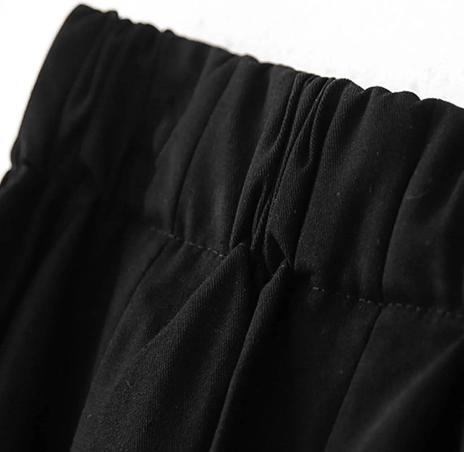 Women's Cotton Basic Midi Skirts Summer Casual Elastic High Waist Flowy A-Line Skirts Boho Swing Pleated Beach Skirt