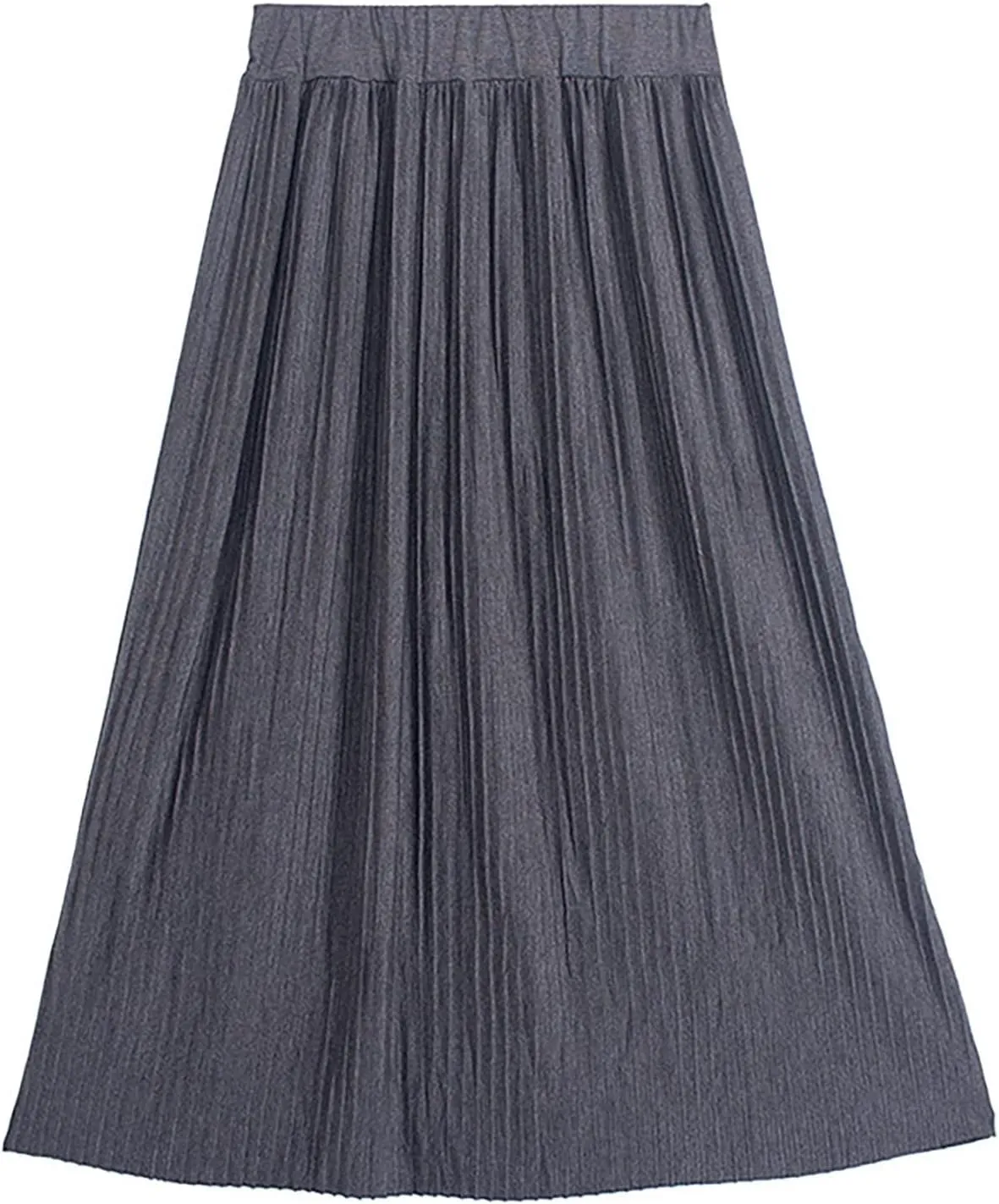 Women's Cotton Pleated Skirt Organ Skirt Large Hemline Long Skirt Retro High Waist Casual Sports Style Knit Midi