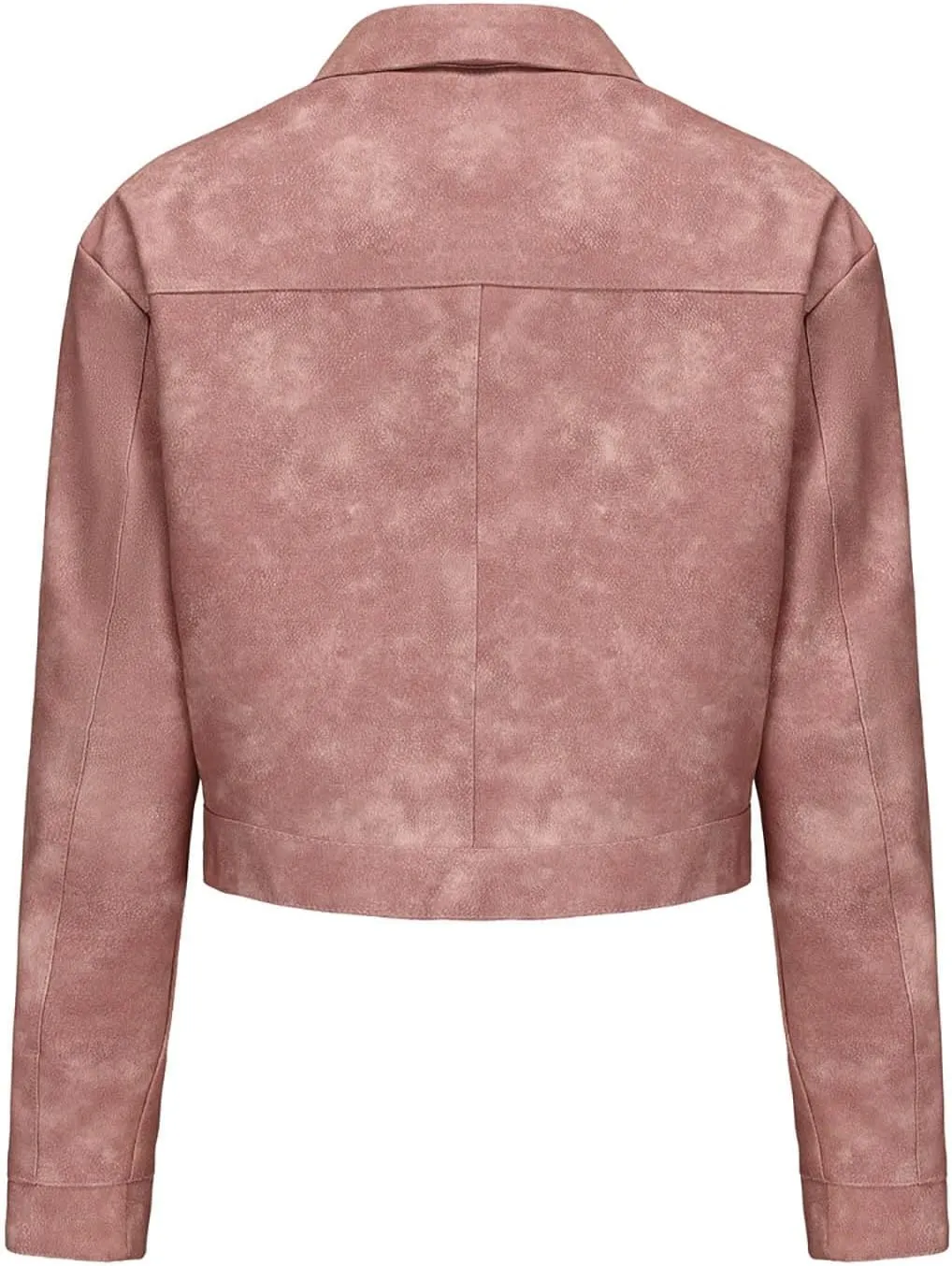 Women's Cropped Faux Leather Jacket Zip Up Motorcycle Jacket Moto Biker Blazer PU Short Coat Fashion Y2k Streetwear