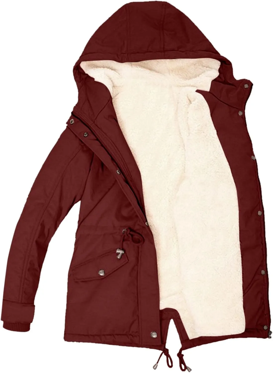 Womens Fashion Fleece Thicken Coat Down Jacket Cotton Jacket Lightweight Down Jacket Quilted Parka Jacket Puffer
