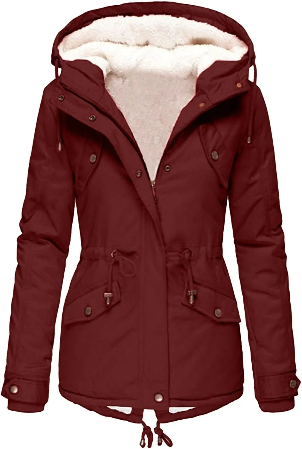 Womens Fashion Fleece Thicken Coat Down Jacket Cotton Jacket Lightweight Down Jacket Quilted Parka Jacket Puffer