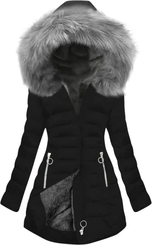Women's Fleece Lined Winter Jacket Plus Size Parka Coat Thick Down Coat Fur Hooded Coat Warm Outerwear Outdoor Coats
