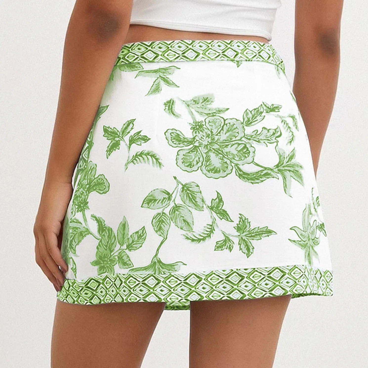 Womens Floral Wrap Short Skirt Summer Beach Mini Skirt Casual Knot Side High Waist A Line Vacation Outfits Skorts