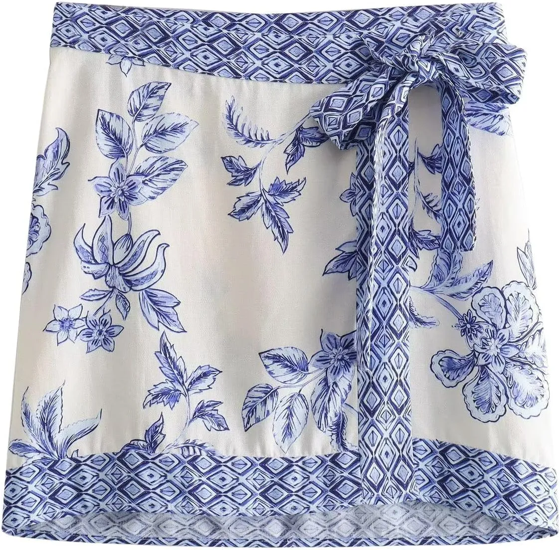Womens Floral Wrap Short Skirt Summer Beach Mini Skirt Casual Knot Side High Waist A Line Vacation Outfits Skorts