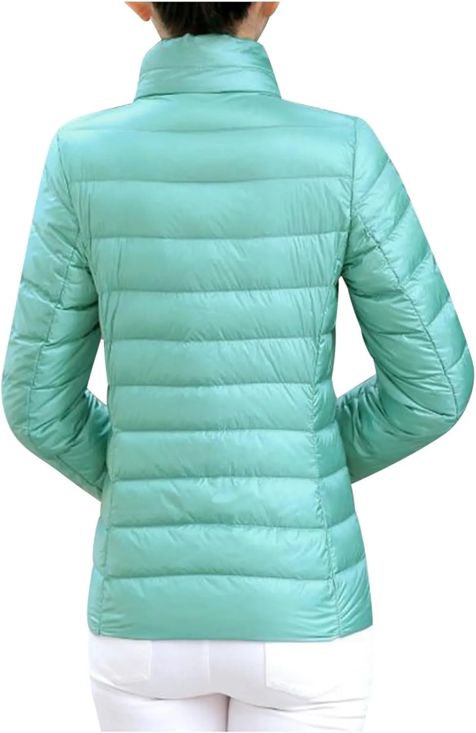 Women's Lightweight Packable Down Jacket Quilted Puffer Coat Plus Size Winter Warm Puffy Jackets with Stand Collar