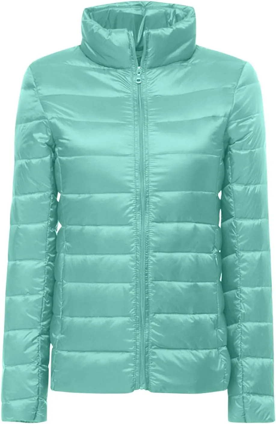Women's Lightweight Packable Down Jacket Quilted Puffer Coat Plus Size Winter Warm Puffy Jackets with Stand Collar