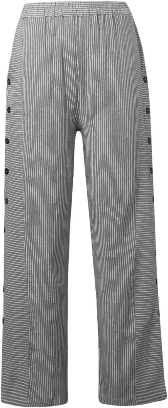 Womens Linen Pants High Waisted Summer Beach Pants Elastic Waist Tapered Pants, Small-5X-Large, Beige