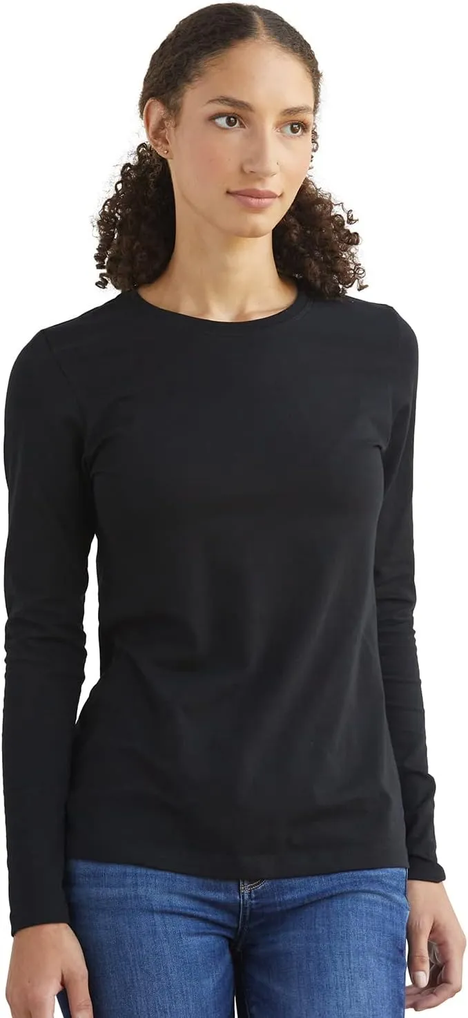 Women's Organic Pima Cotton Long Sleeve Crew Neck T-Shirt