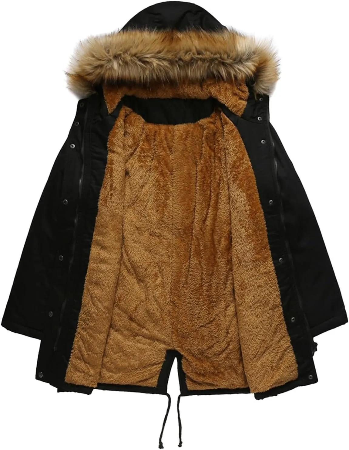 Women's Packable Lightweight Puffer Jacket Ladies Padded Thermal Overcoat with Faux Hooded Waterproof Faux Fur