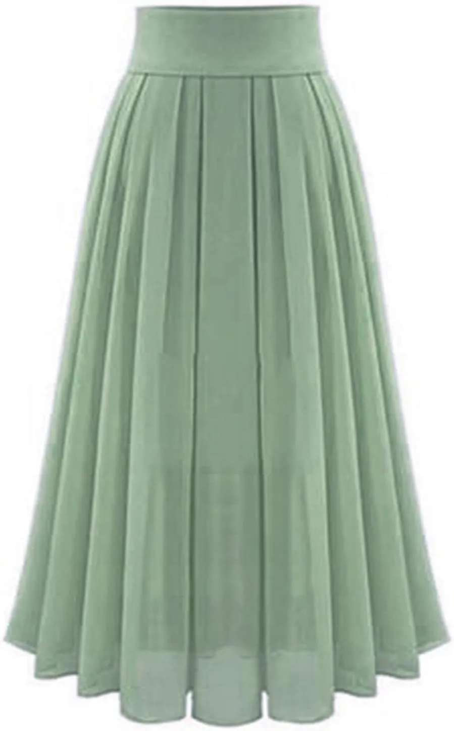 Women's Pleated Skirt Chiffon Elastic High Waist A-Line Maxi Skirts Casual Swing Dresses Summer Boho A-line Dress
