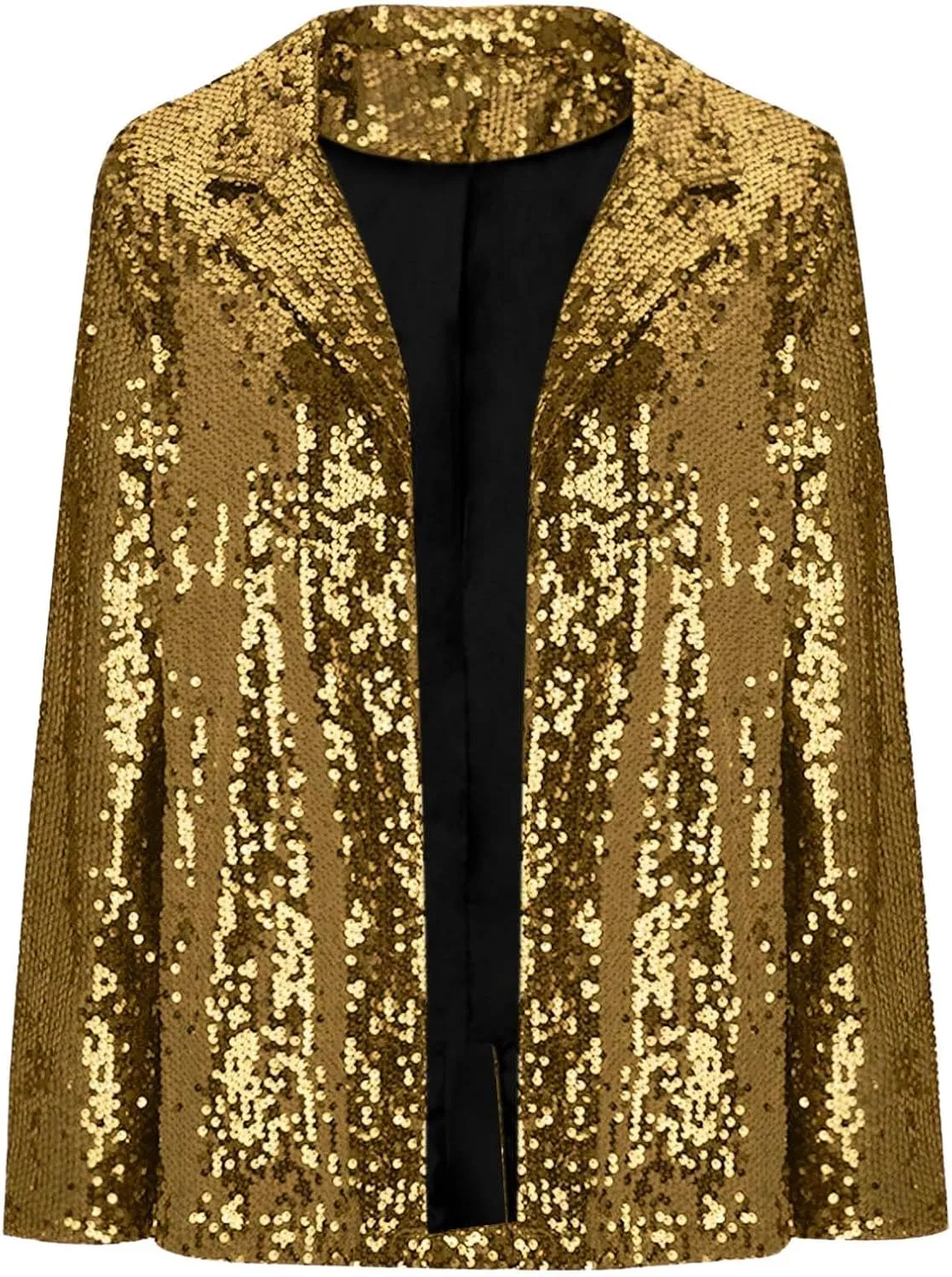 Women's Sequin Blazer Jacket Lightweight Casual Long Sleeves Cardigan Coat Evening Glitter Sparkle Sequins Shiny Outfit