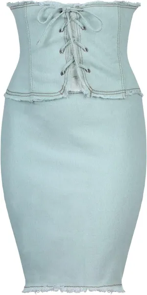 Women's Skirt Bodycon Denim Mini Skirt High Waisted Jean Skirts Fringed Frayed Stretch Casual Short Skirts