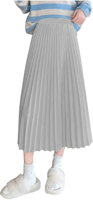 Womens Skirt Summer Midi Long Pleated Skirts High Waisted A Line Dress 2025 Trendy Boho Beach Dresses