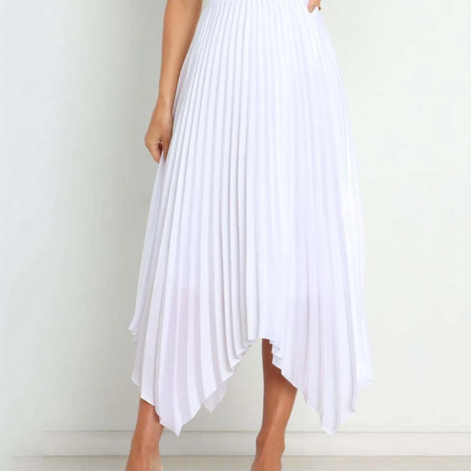 Women's Solid Flared Skirts Lightweight Elastic High Waist Long Midi A Line Skirt Flowy 2025 Fashion Summer Dresses