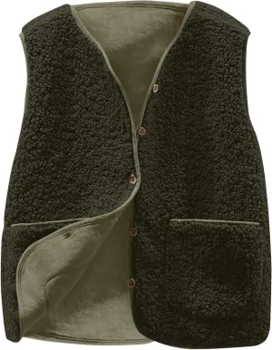 Womens Vest Fuzzy Fleece Cropped Winter Coats Plus Size Sleeveless Sweaters Faux Fur Shaggy Open Front Short Cardigan