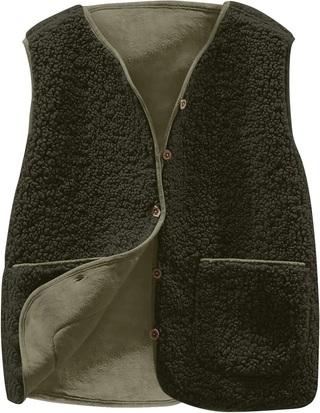 Womens Vest Fuzzy Fleece Cropped Winter Coats Plus Size Sleeveless Sweaters Faux Fur Shaggy Open Front Short Cardigan