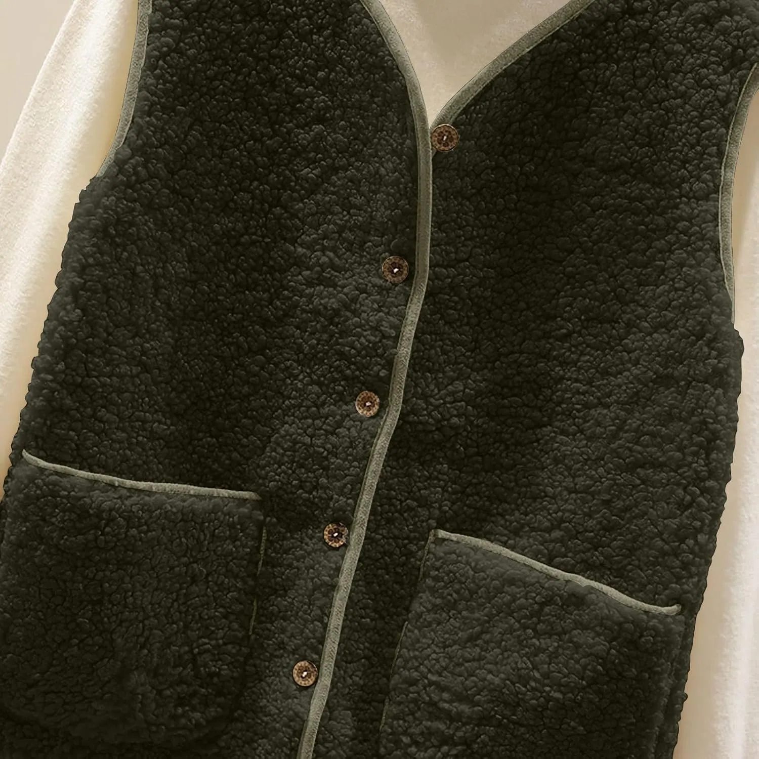 Womens Vest Fuzzy Fleece Cropped Winter Coats Plus Size Sleeveless Sweaters Faux Fur Shaggy Open Front Short Cardigan