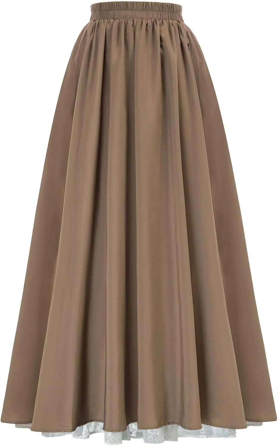 Women's Vintage Maxi Long Skirt Double-Layer Victorian Renaissance Skirts