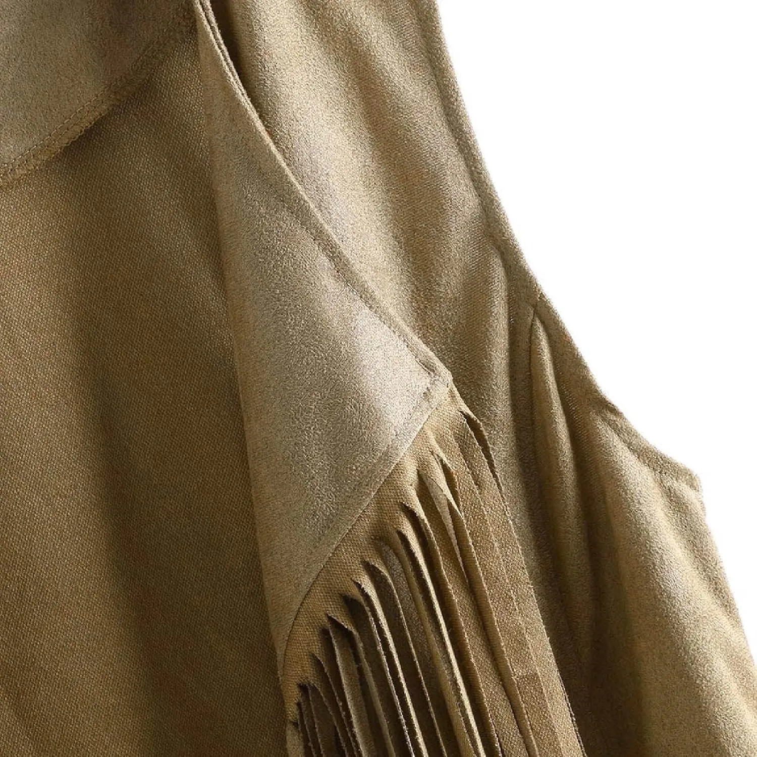 Womens Vintage Western Fringe Vest Tops 70s Hippie Costume Sleeveless Cowgirl Cowboy Faux Suede Tassel Shirt