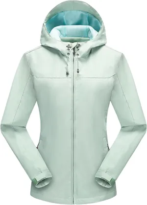 Womens Waterproof Rain Jacket Lightweight Windproof Raincoat Active Outdoor Hiking Trench Coats Windbreaker