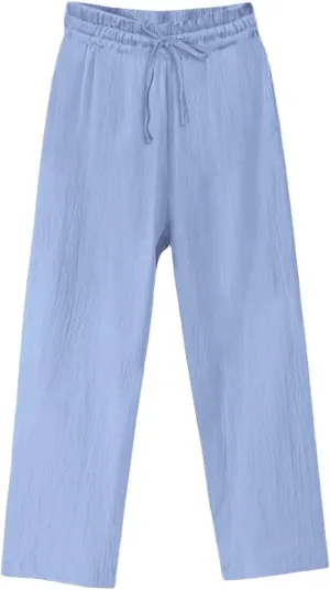 Women's Wide Leg Palazzo Harem Pants Fall Casual Loose Pockets Solid Elastic Waist Baggy Travel Pants 2024