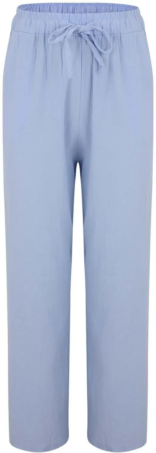 Women's Wide Leg Palazzo Harem Pants Fall Casual Loose Pockets Solid Elastic Waist Baggy Travel Pants 2024