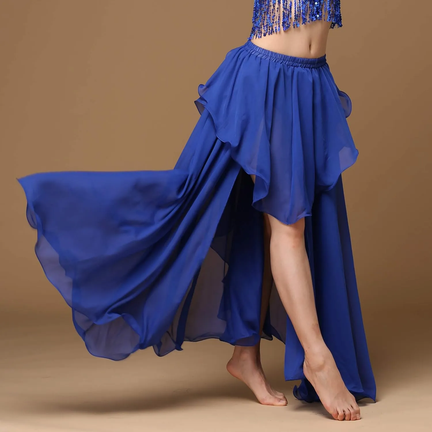 Wuchieal Women's Fairy Belly Dance Skirt Large Swing Skirts Women Belly Dancing Practice Skirt