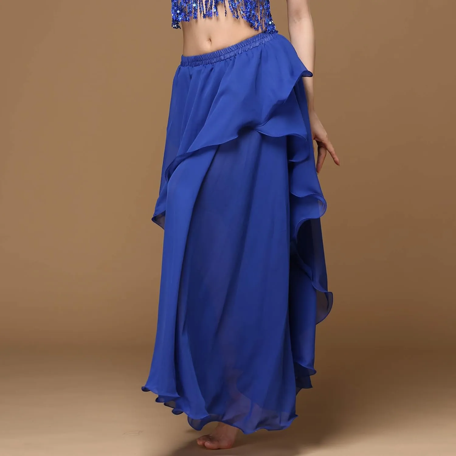 Wuchieal Women's Fairy Belly Dance Skirt Large Swing Skirts Women Belly Dancing Practice Skirt