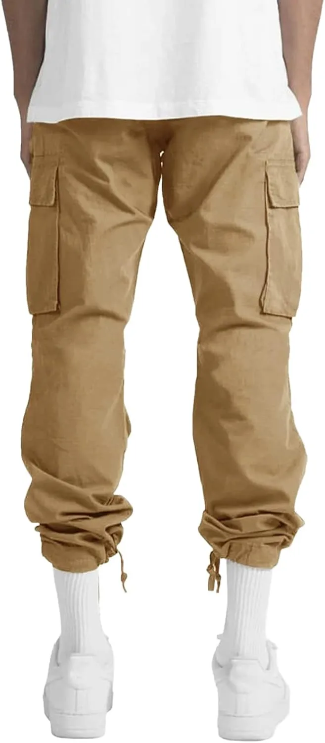 WZIKAI Mens Cargo Pants Casual Joggers Hiking Pants Loose Straight Athletic Workout Sweatpants with Pockets