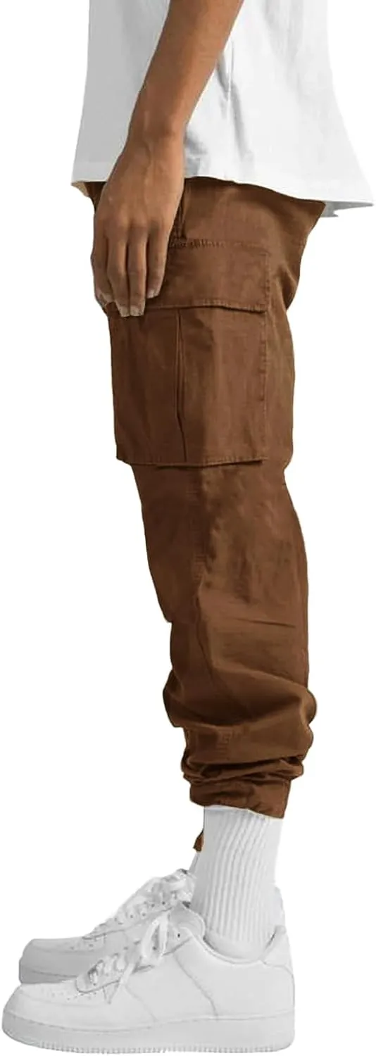 WZIKAI Mens Cargo Pants Casual Joggers Hiking Pants Loose Straight Athletic Workout Sweatpants with Pockets