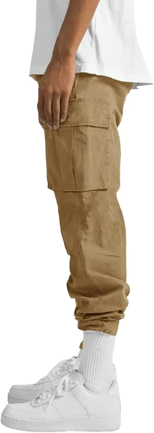 WZIKAI Mens Cargo Pants Casual Joggers Hiking Pants Loose Straight Athletic Workout Sweatpants with Pockets
