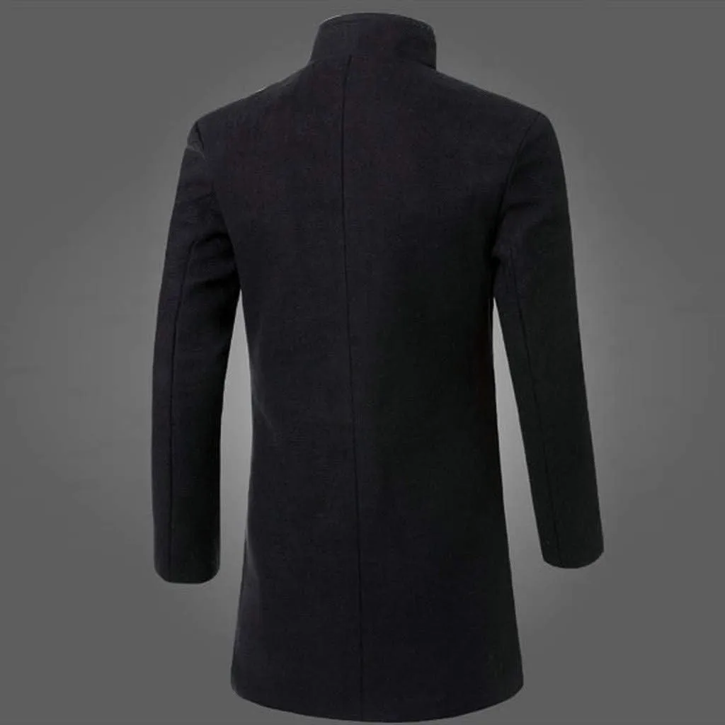 XUNRYAN Teen Boys Trench Coats Long Wool-Blend Peacoats Classic Jackets Winter Fashion Coats Outerwear with Pockets